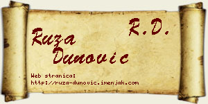 Ruža Dunović vizit kartica